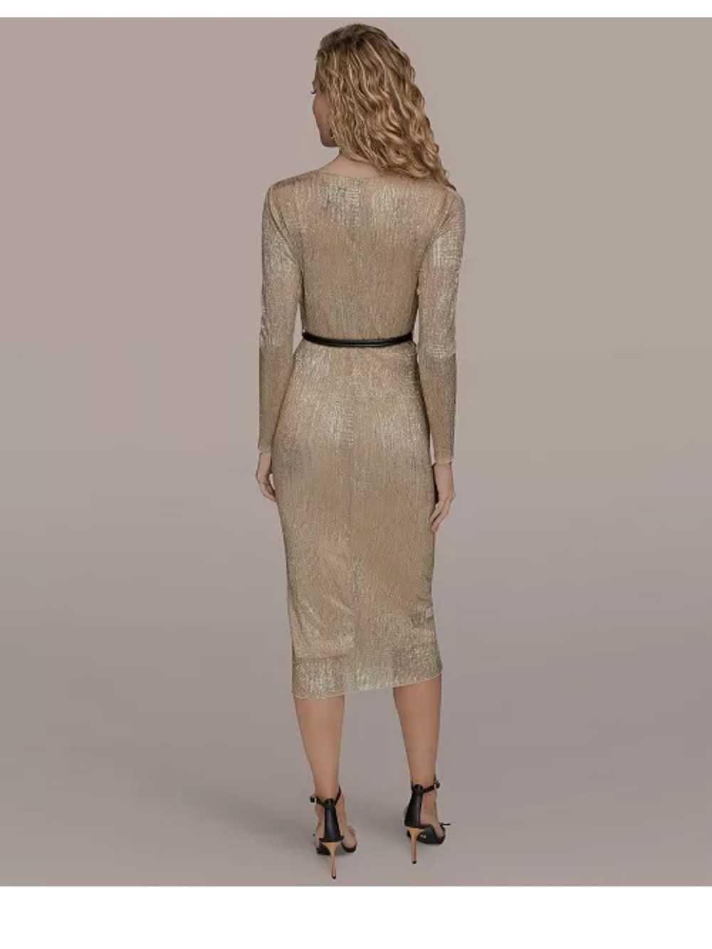 Donna Karan New York Gold metallic Dress - Picture 4 of 10